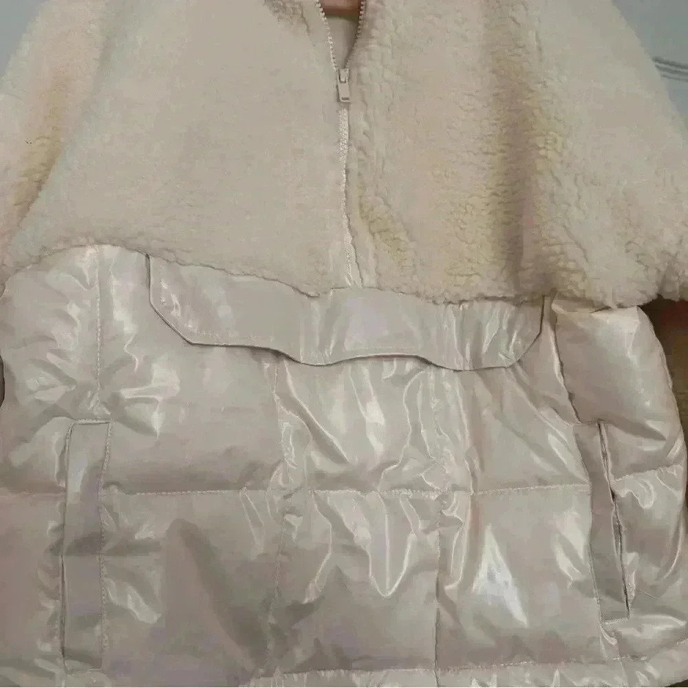 FABLETICS Nelly Mixed Media Half Zip Sherpa Pullover Jacket Quilted Size Small - Picture 3 of 5